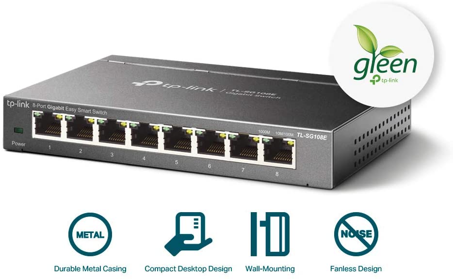 TP-Link 8 Port Gigabit Switch - Smart Managed (TL-SG108E)